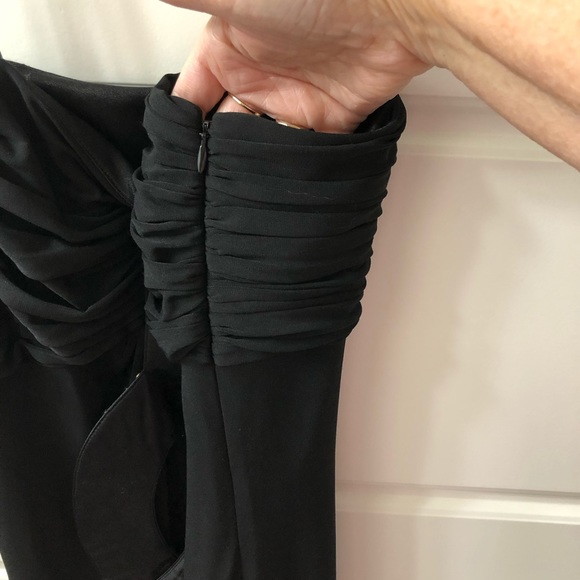 Laundry by Shelli Segal maxi dress black halter style embellished beaded size 8 - Picture 4 of 4